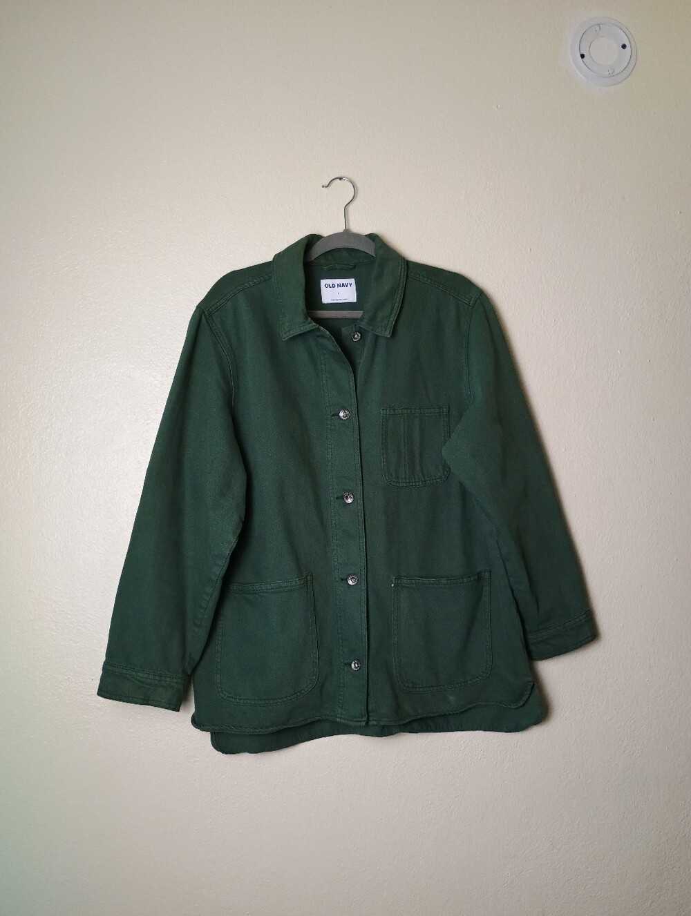 Old Navy Size L Shacket Shirt Jacket Forest Shade Button-Up Utility Jacket